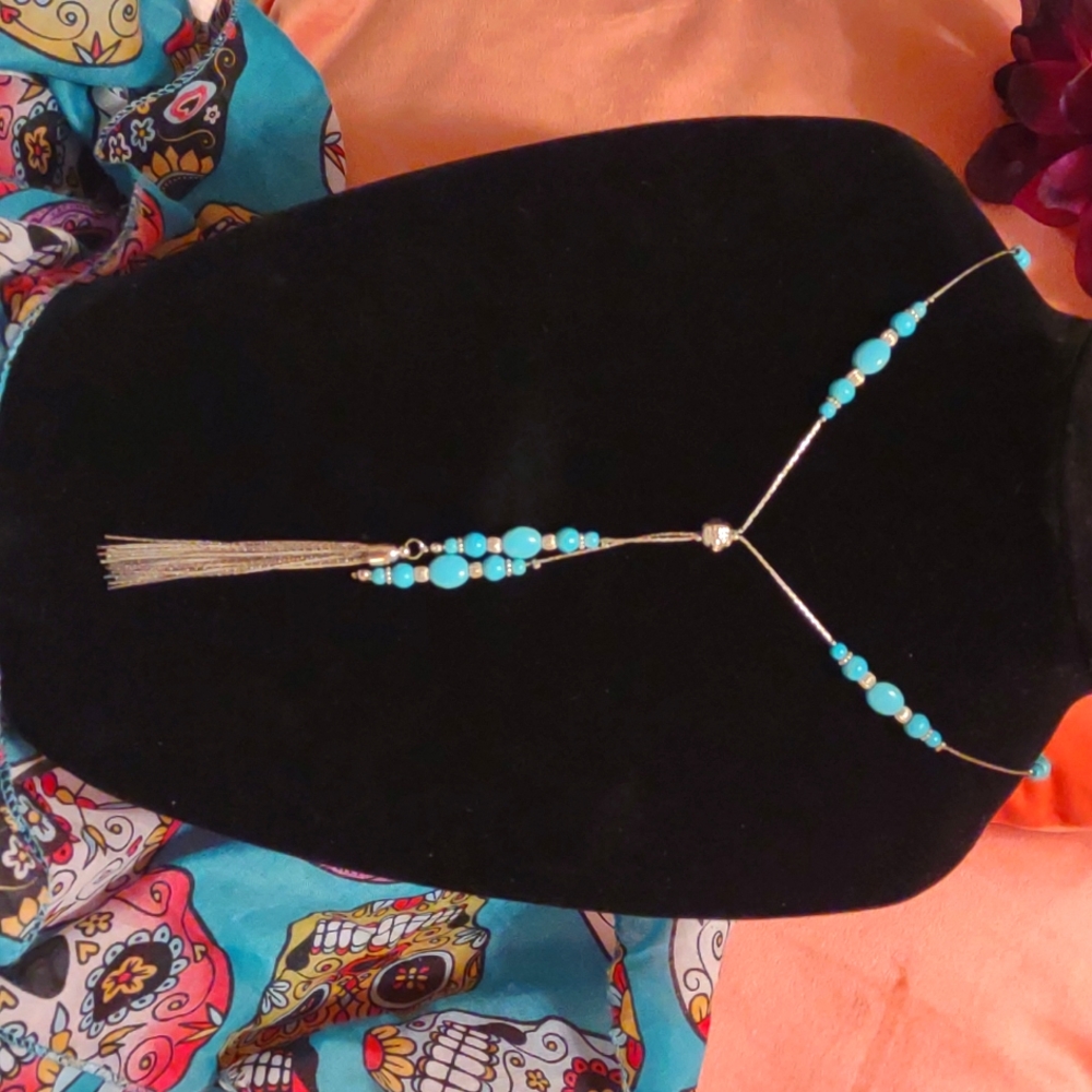 Long turquoise necklace